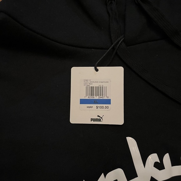 Puma x SANKUANZ Unisex Hoodie XL Black Hooded Sweatshirt 578621 01 New W/ Tags - Picture 5 of 8